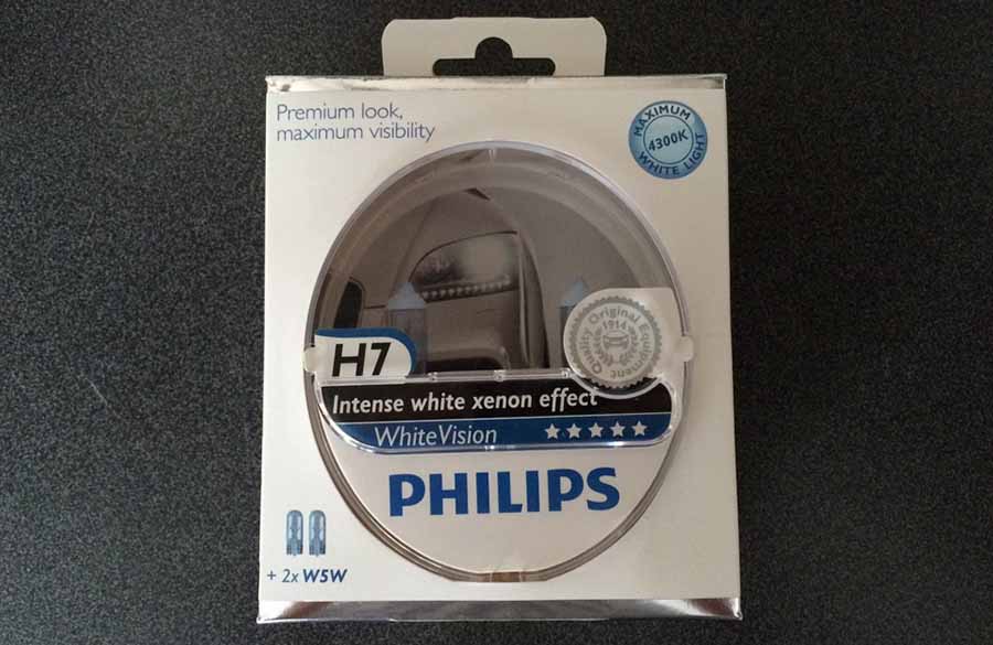 Philips White Vision Set 12972WH лучшие лампы H7 ближнего света
