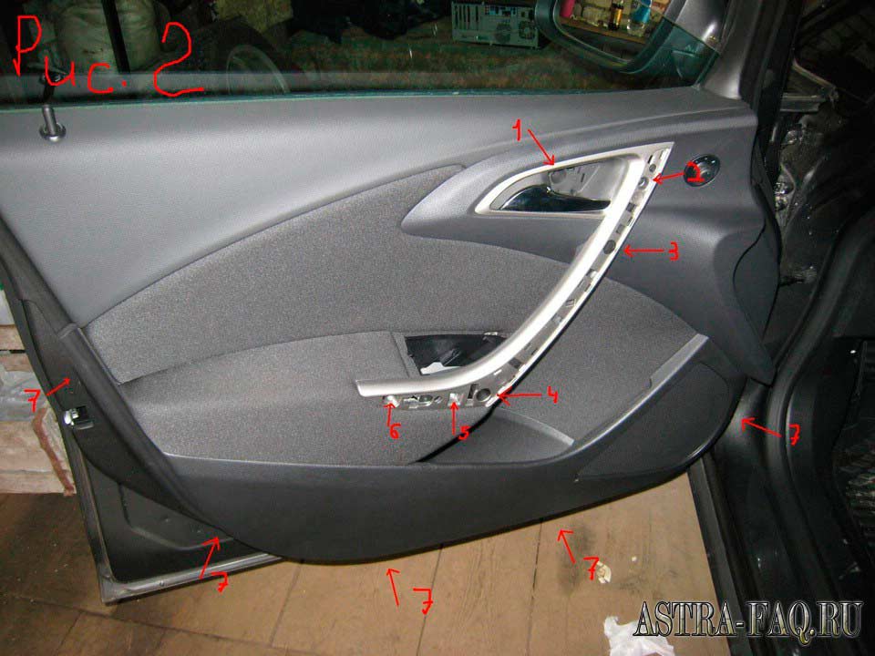 Как снять обшивку двери на Opel Astra J