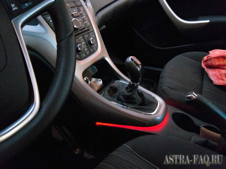 Подсветка КПП на Opel Astra J